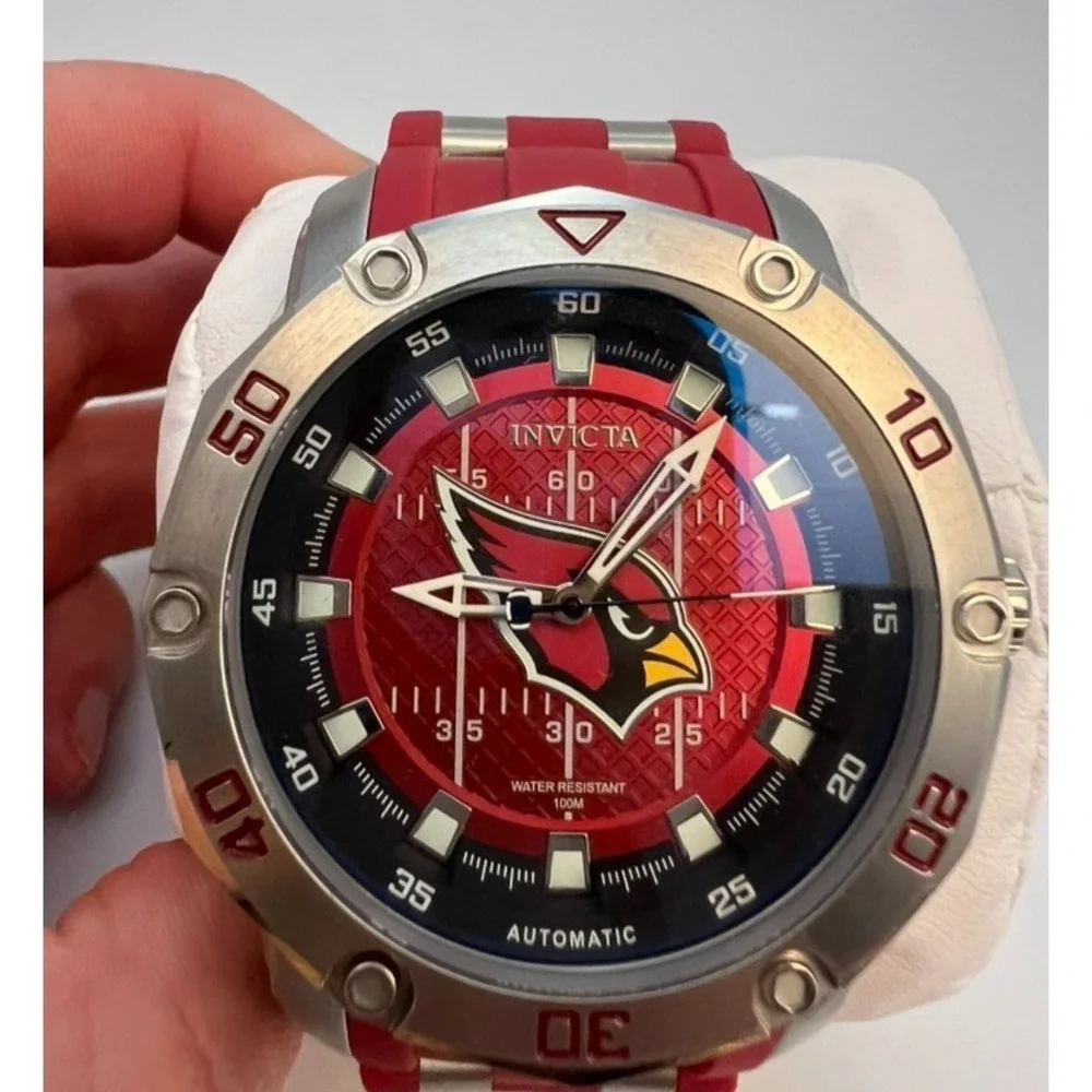 #W036 Invicta NFL Arizona Cardinals 32008 Automatic Men's Watch Red